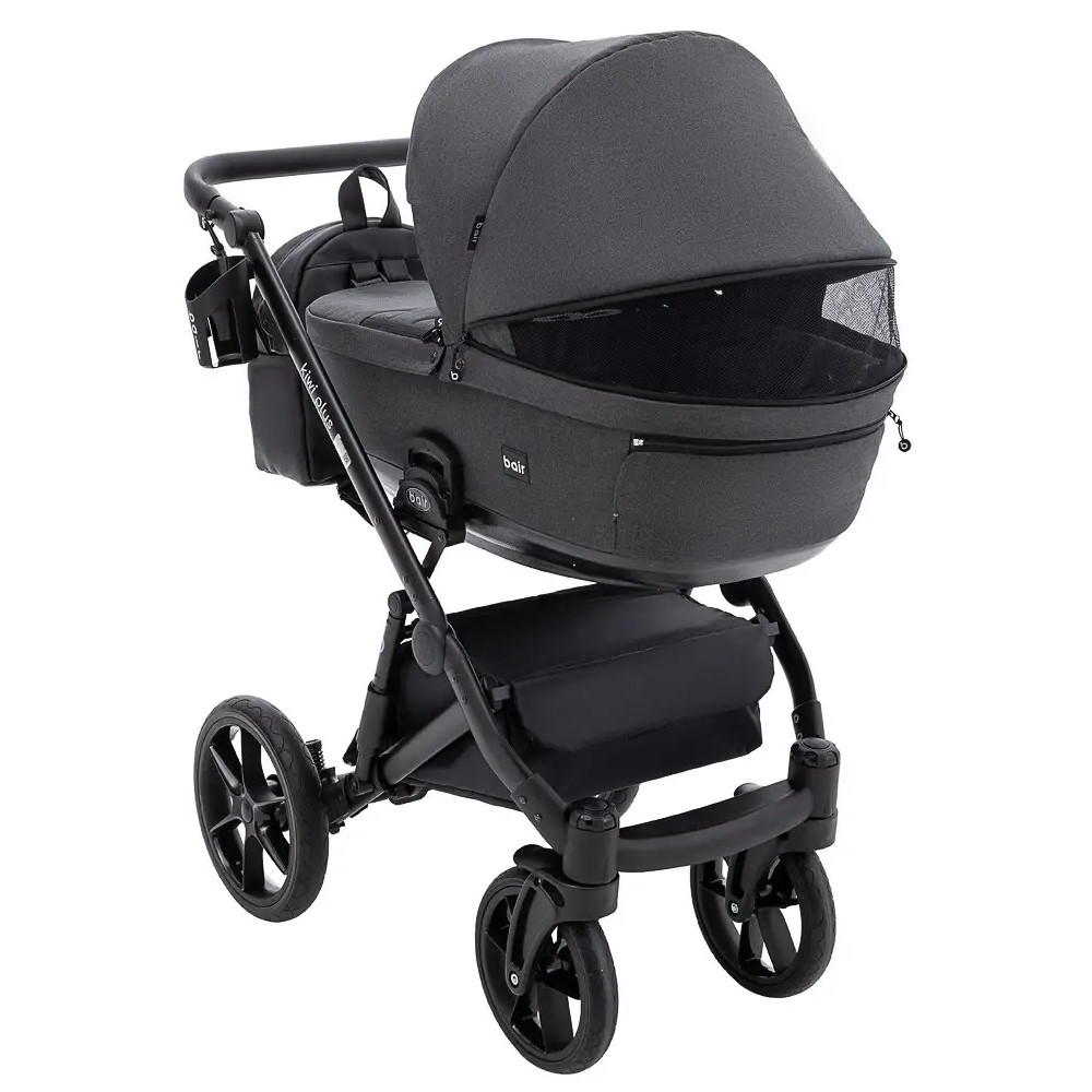 Bair Kiwi Plus Soft - дитяча коляска 2 в 1, всесезонний візочок з люлькою для новонароджених • Graphite (BKP-219)