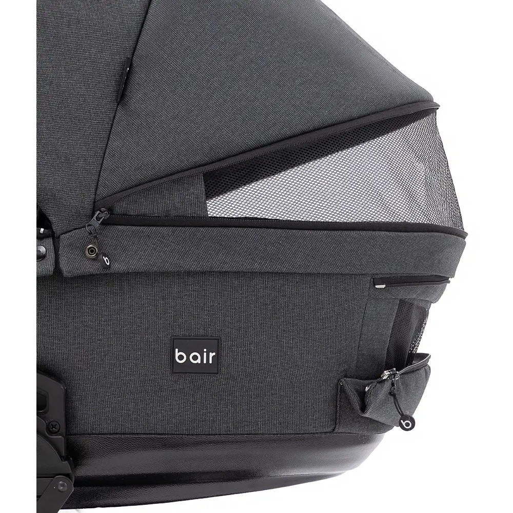 Bair Kiwi Plus Soft - дитяча коляска 2 в 1, всесезонний візочок з люлькою для новонароджених • Graphite (BKP-219)