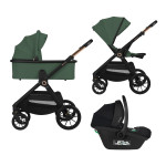 Lionelo Layla 3в1 - детская коляска 3 в 1 с автокреслом, универсальная коляска с большими колесами • Green Forest