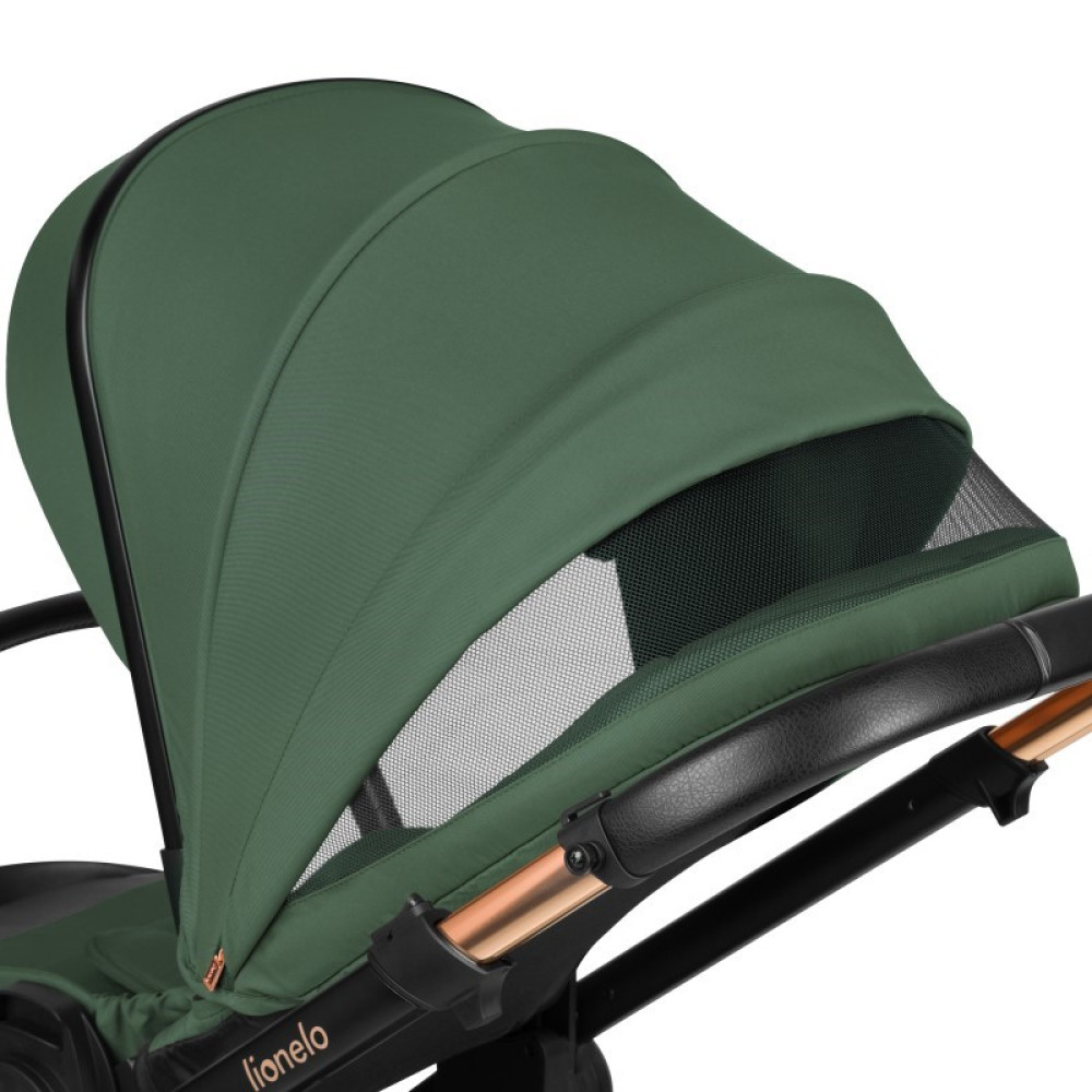 Lionelo Layla - універсальна коляска 3 в 1, автокрісло, всесезонний візочок з люлькою для новонароджених, швидке складання • Green Forest