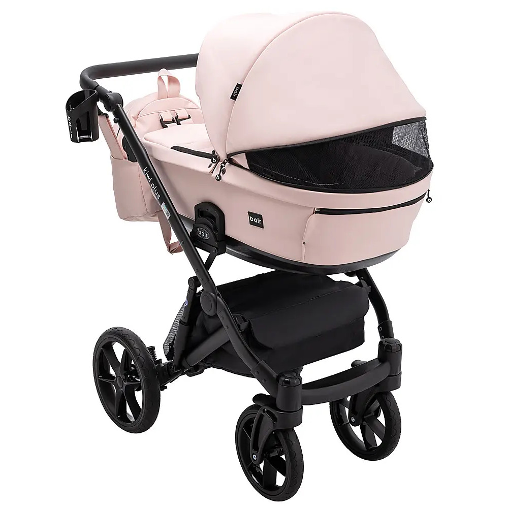 Bair Kiwi Plus Eco - дитяча коляска 2 в 1, всесезонний візочок з люлькою для новонароджених • Powder Pink (BKP-28)