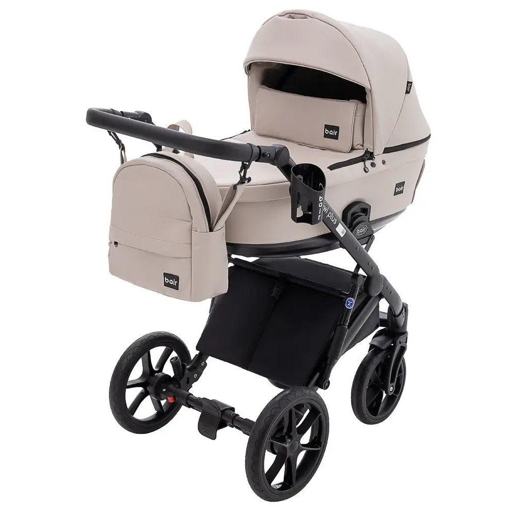 Bair Kiwi Plus Eco - детская коляска 2 в 1,  всесезонная коляска с люлькой для новорожденных •  Capuchino (BKP-33)