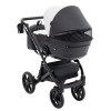 Bair Kiwi Plus Eco - детская коляска 2 в 1,  всесезонная коляска с люлькой для новорожденных • White/Black (BKP-51/15)