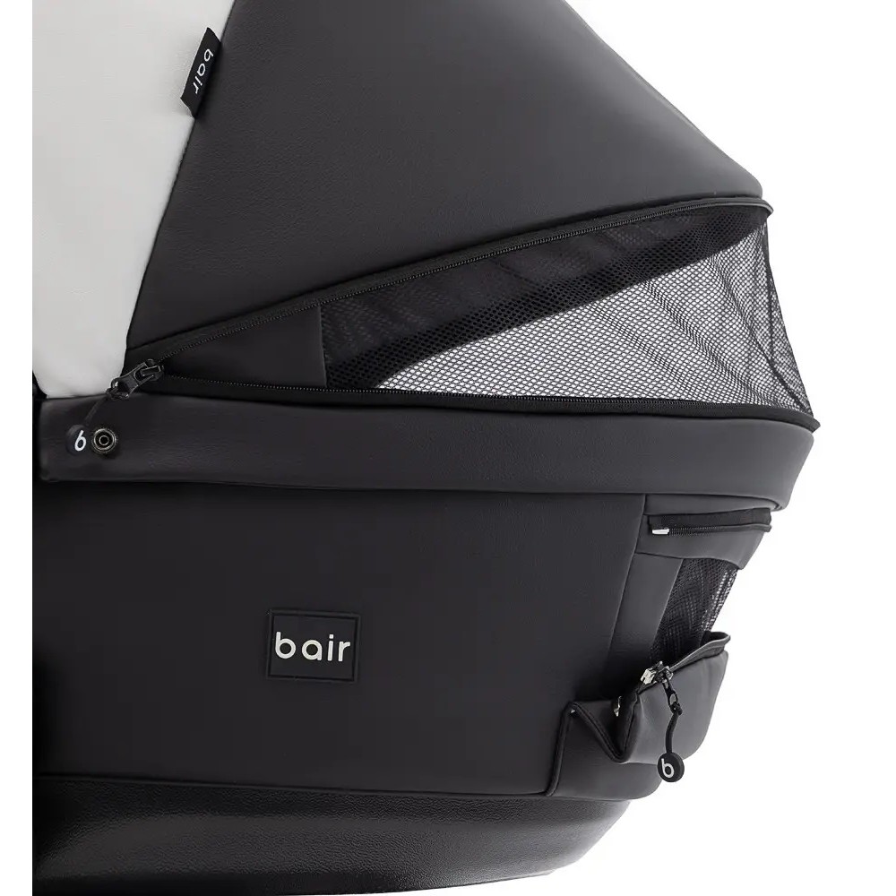 Bair Kiwi Plus Eco - детская коляска 2 в 1,  всесезонная коляска с люлькой для новорожденных • White/Black (BKP-51/15)
