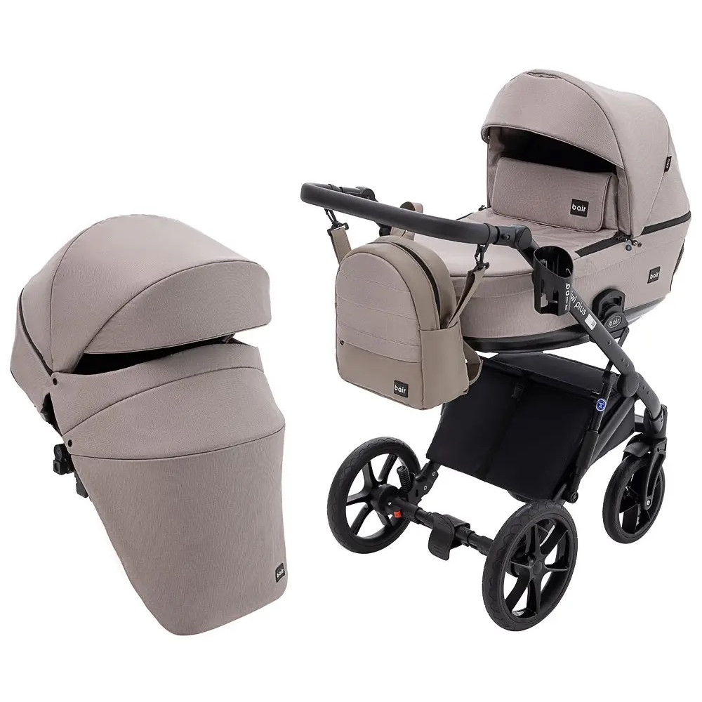Bair Kiwi Plus Soft - детская коляска 2 в 1, всесезонная коляска с люлькой для новорожденных • Capuchino (BKP-455) Bair Kiwi Plus Soft - детская коляска 2 в 1, всесезонная коляска с люлькой для новорожденных • Capuchino (BKP-455)