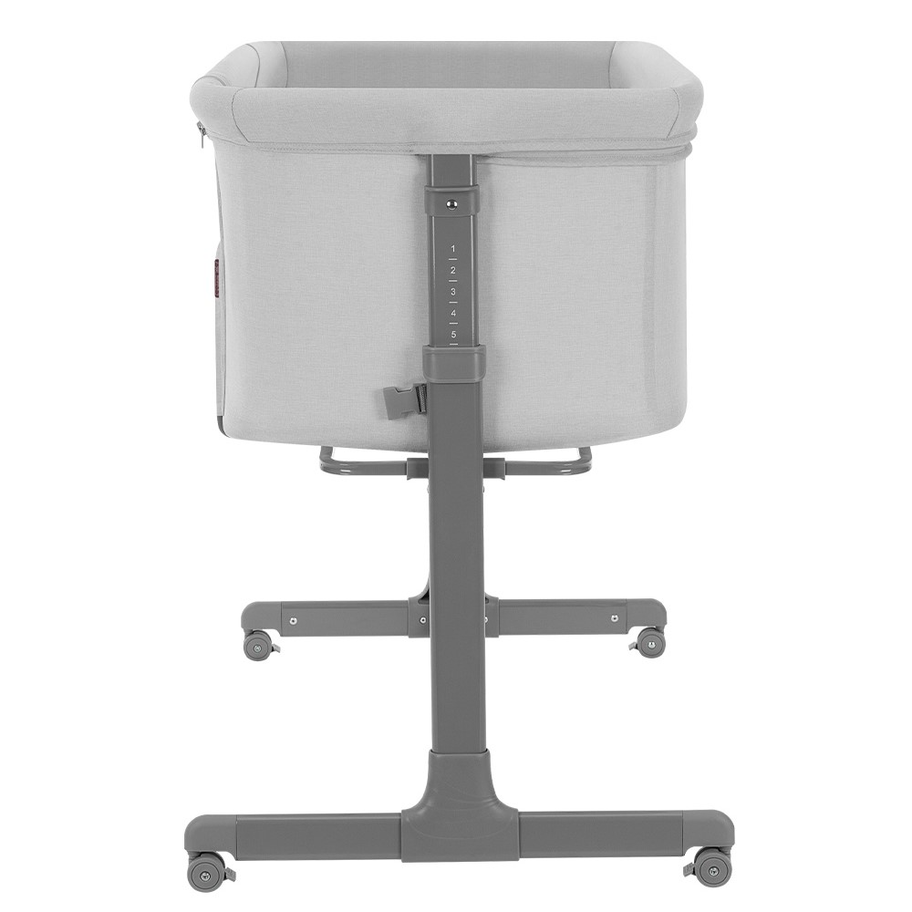 Carrello Luna CRL-16501 - приставне ліжечко для немовля (на колесах, матрац у комплекті) • Carbon Grey