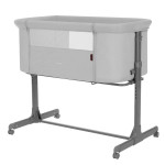 Carrello Luna CRL-16501 - приставне ліжечко для немовля (на колесах, матрац у комплекті) • Carbon Grey