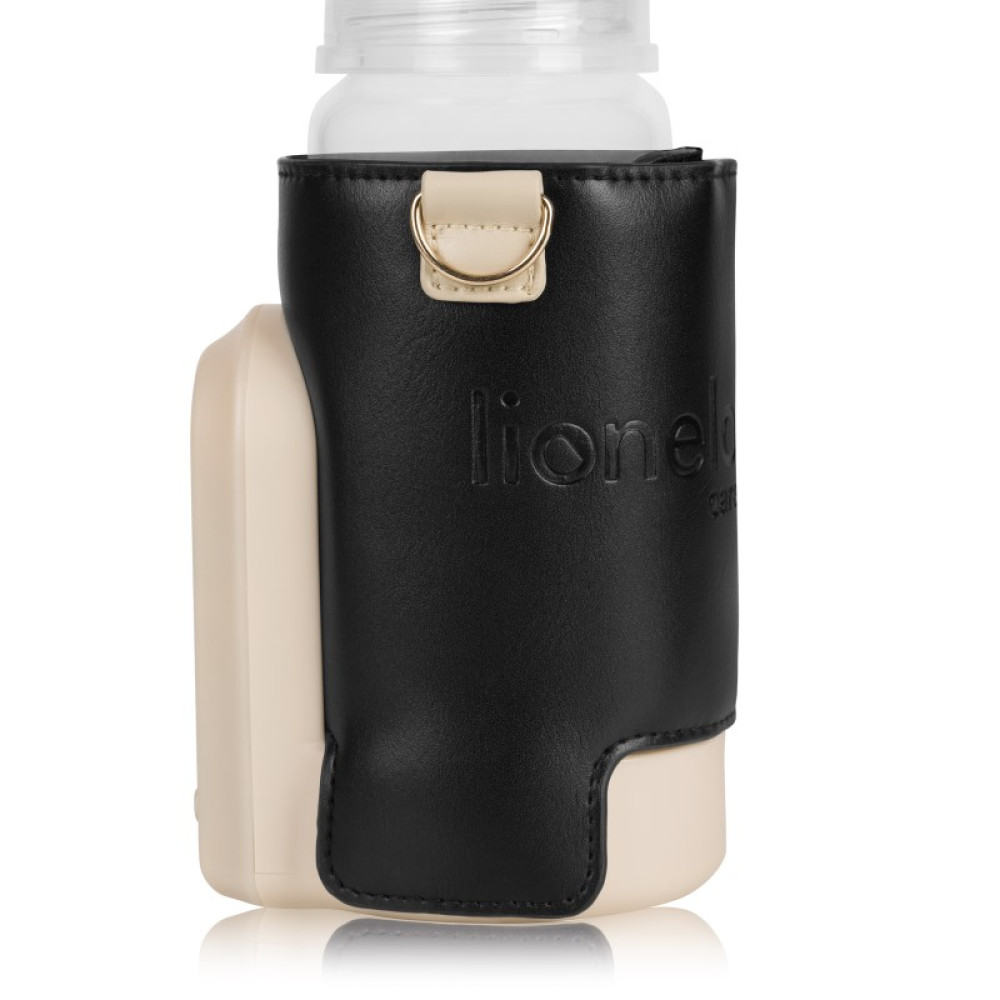 Lionelo Thermup Go Evo - мобильный подогреватель для бутылочек, 5 уровней нагрева, USB-C, до 9 часов работы, ⌀50-80 мм • Black Gold