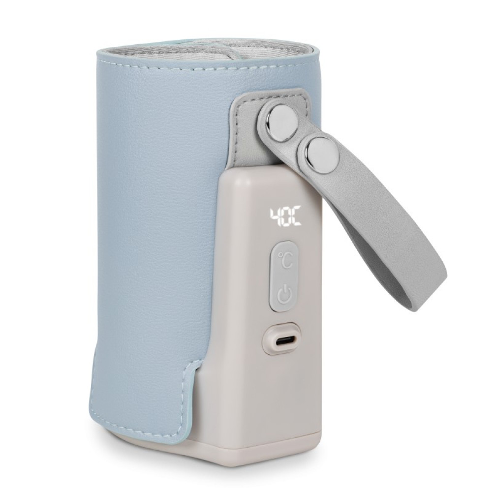 Lionelo Thermup Go Plus - мобильный подогреватель для бутылочек, 5 уровней нагрева, USB-C, до 8 часов работы , ⌀52-70 мм • Blue Sky