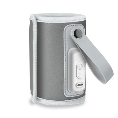 Lionelo Thermup Go - мобільний підігрівач для пляшечок, 5 рівнів нагріву, USB-C • Grey Silver