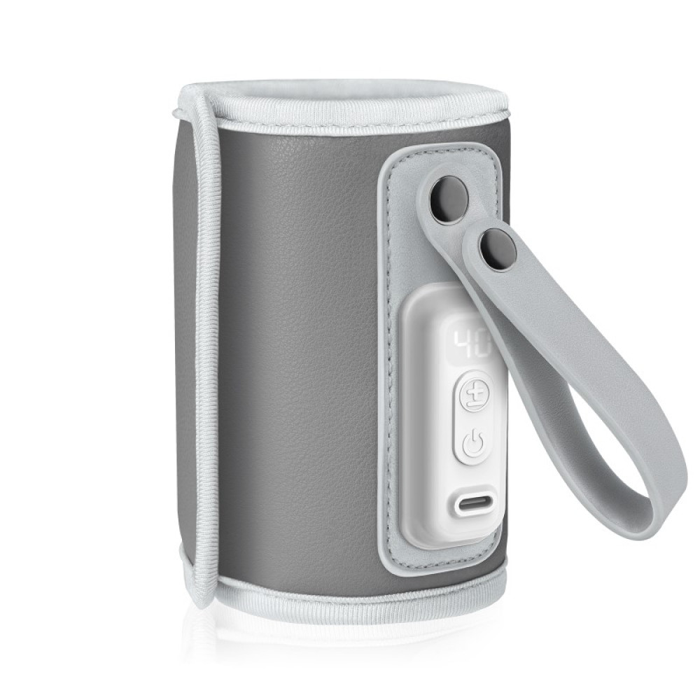 Lionelo Thermup Go - мобільний підігрівач для пляшечок, 5 рівнів нагріву, USB-C, режим підтримки температури • Grey Silver