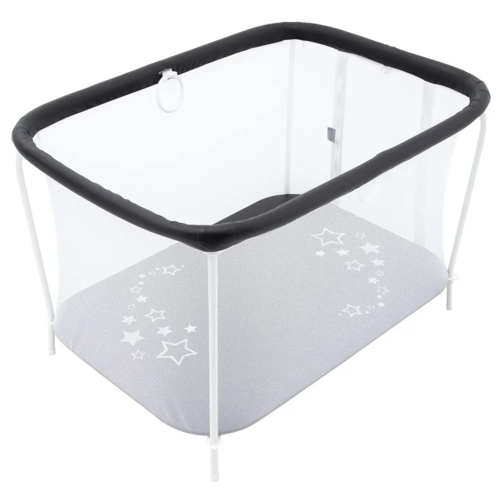Bair Basic MB-05 - детский игровой манеж, сетка, бокойвой вход, кольцо • Черный (680839)