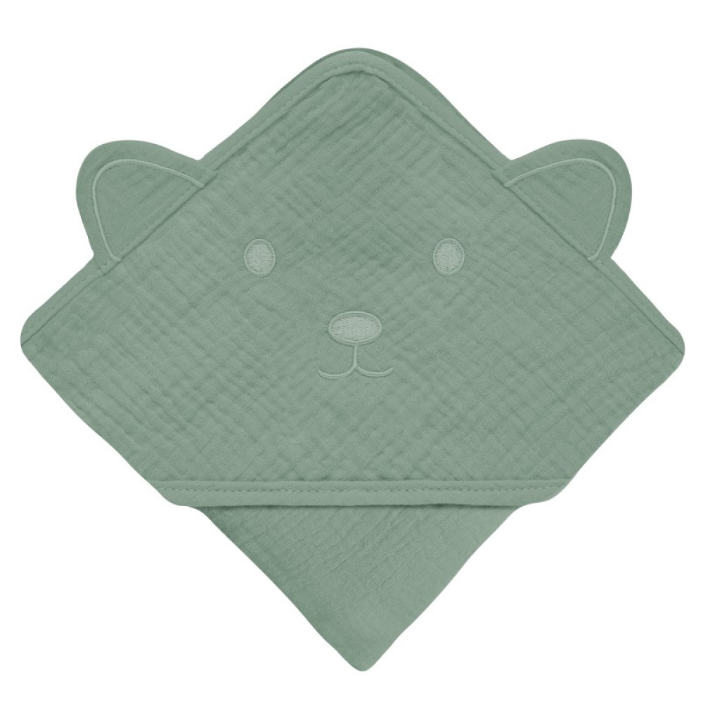 Lionelo Muslin - мусліновий рушник з капюшоном для дитини • Green Forest Lionelo Muslin - мусліновий рушник з капюшоном для дитини • Green Forest