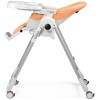 Peg Perego Prima Pappa Follow Me - стільчик для годування, шезлонг для новонароджених (регулювання по висоті, нахил спинки, регулювання підніжки), чохол з екошкіри, 4 колеса, компактне складання • Peach