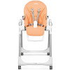 Peg Perego Prima Pappa Follow Me - стільчик для годування, шезлонг для новонароджених (регулювання по висоті, нахил спинки, регулювання підніжки), чохол з екошкіри, 4 колеса, компактне складання • Peach