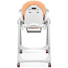 Peg Perego Prima Pappa Follow Me - стільчик для годування, шезлонг для новонароджених (регулювання по висоті, нахил спинки, регулювання підніжки), чохол з екошкіри, 4 колеса, компактне складання • Peach