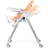 Peg Perego Prima Pappa Follow Me - стільчик для годування, шезлонг для новонароджених (регулювання по висоті, нахил спинки, регулювання підніжки), чохол з екошкіри, 4 колеса, компактне складання • Peach