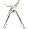 Peg Perego Prima Pappa Follow Me - стільчик для годування, шезлонг для новонароджених (регулювання по висоті, нахил спинки, регулювання підніжки), чохол з екошкіри, 4 колеса, компактне складання • Astral