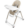 Peg Perego Prima Pappa Follow Me - стільчик для годування, шезлонг для новонароджених (регулювання по висоті, нахил спинки, регулювання підніжки), чохол з екошкіри, 4 колеса, компактне складання • Astral