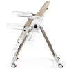 Peg Perego Prima Pappa Follow Me - стільчик для годування, шезлонг для новонароджених (регулювання по висоті, нахил спинки, регулювання підніжки), чохол з екошкіри, 4 колеса, компактне складання • Astral