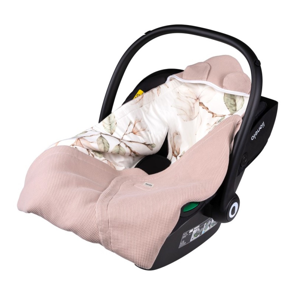  Lionelo Travel Swaddle Blanket - детское одеяло, пеленание для автокресла, 90х90 см • Beige Magnolia