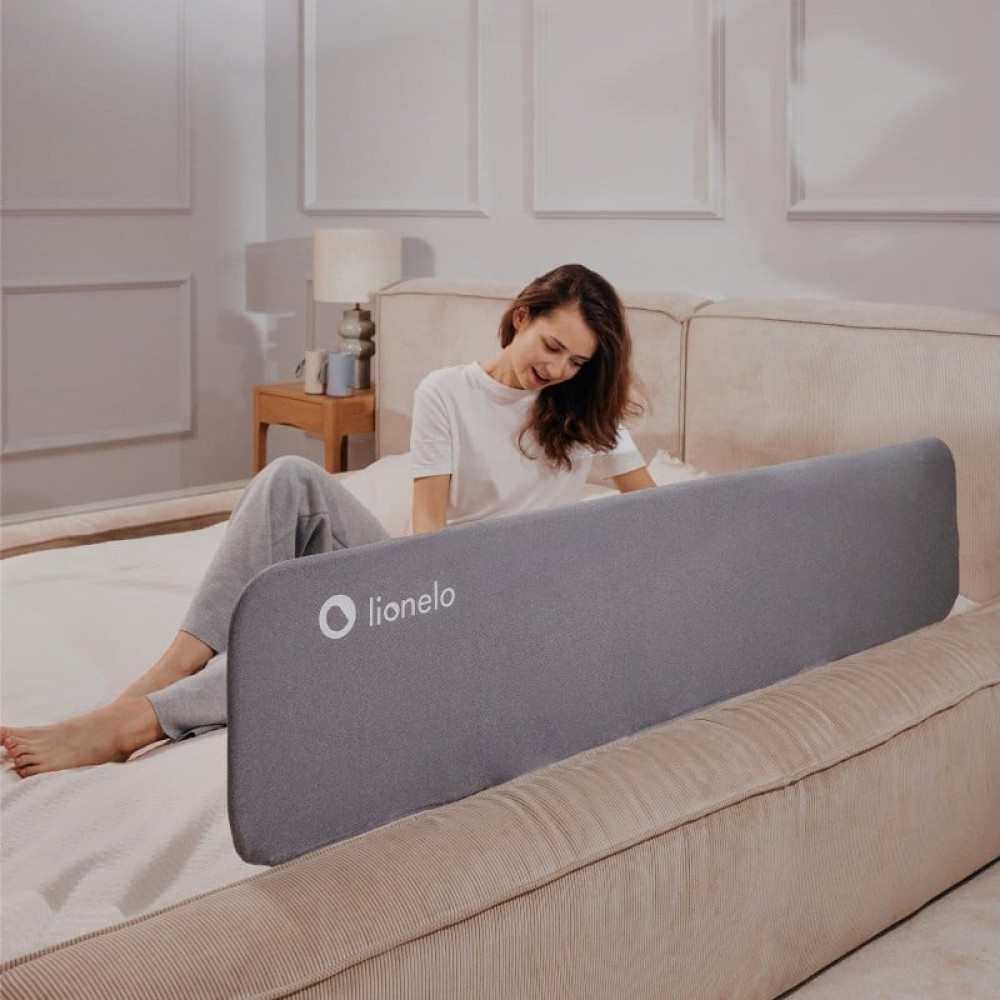 Lionelo Lora XL - дитячий портативний бар'єр безпеки для ліжка • Grey Stone Lionelo Lora XL - дитячий портативний бар'єр безпеки для ліжка • Grey Stone