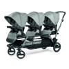 Peg Perego Triplette - дитяча коляска для трійні, легко складається, реверсивний прогулянковий блок • Grey