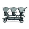 Peg Perego Triplette - дитяча коляска для трійні, легко складається, реверсивний прогулянковий блок • Grey