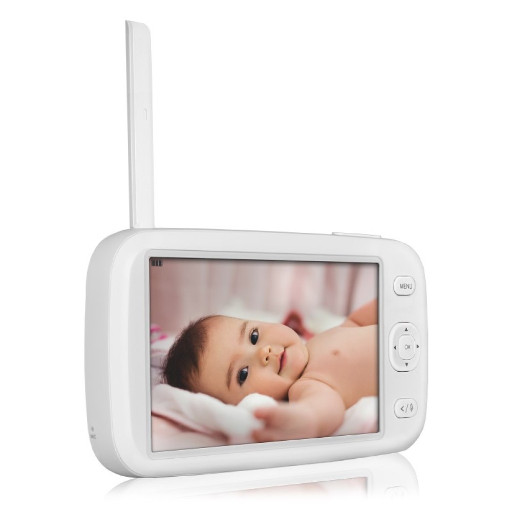 Lionelo Babyline 9.1 - современная видеоняня, управление через монитор или мобильное приложение, радиус действия 50-300м, возможность подключения до 4-х камер, поворотность 360°, автономность до 8 часов • White