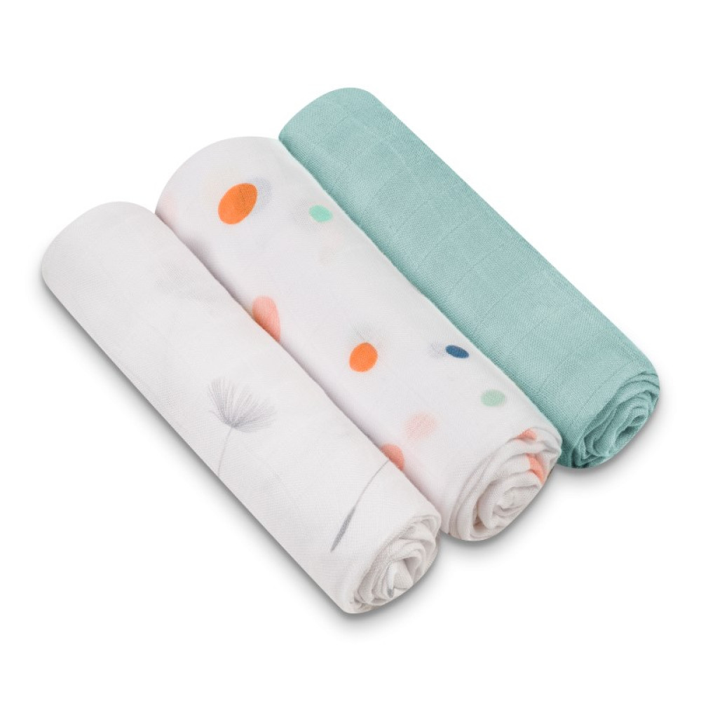 Lionelo Bamboo Set - бамбукові пелюшки 70х70 см, 100% бамбукова бавовна, 3шт • В крапочку (Dot)
