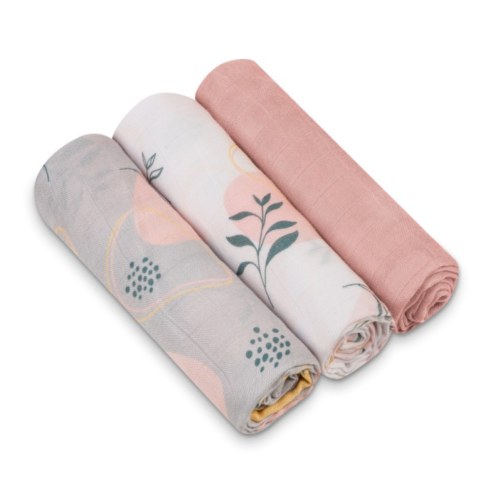 Lionelo Bamboo Set - бамбукові пелюшки 70х70 см, 100% бамбукова бавовна, 3шт • Листочок (Leaf)