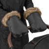 Lionelo Handmuff - тёплая муфта для рук для коляски, материал защищающий от ветра и влаги • Black