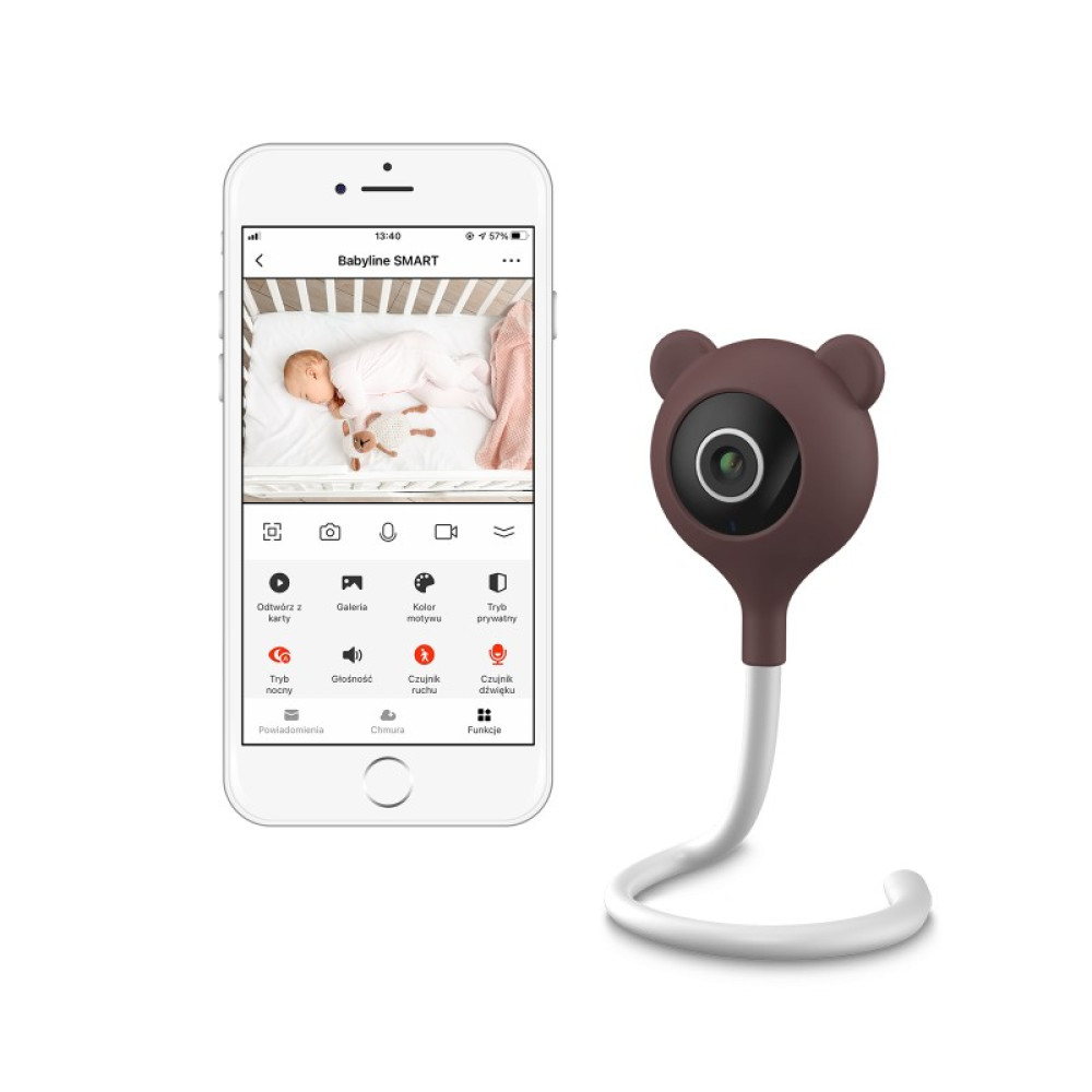 Lionelo Babyline Smart - современная видеоняня, управление через мобильное приложение, подключение через WiFi, неограниченная дальность, датчики движения, звука, температуры и влажности, возможность записи • White Lionelo Babyline Smart - современная видеоняня, управление через мобильное приложение, подключение через WiFi, неограниченная дальность, датчики движения, звука, температуры и влажности, возможность записи • White