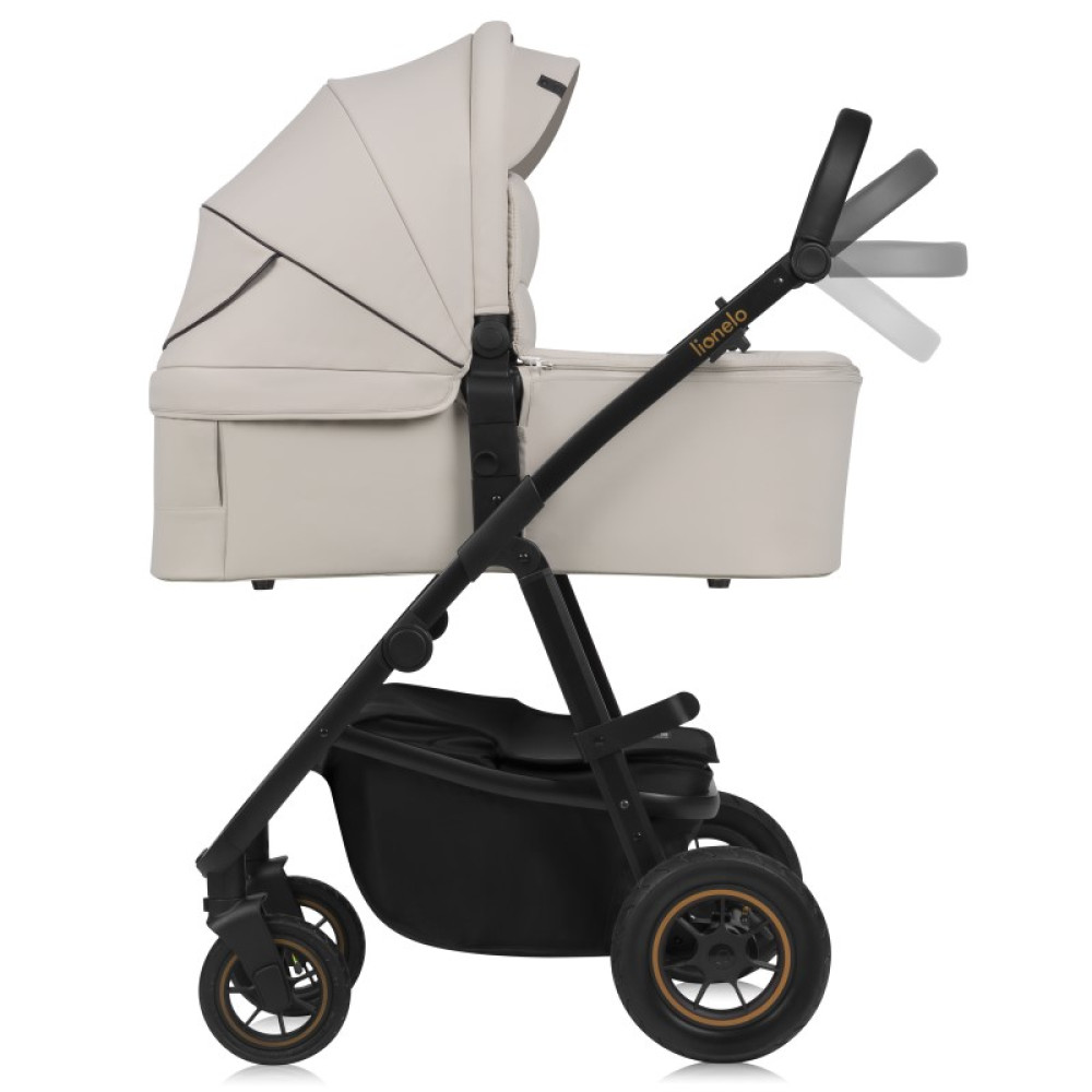 Lionelo Amber Plus - детская коляска 2 в 1, всесезонная коляска с люлькой для новорожденных, быстрое складывание, высокое крепление люльки (75 см) • Beige Sand Lionelo Amber Plus - детская коляска 2 в 1, всесезонная коляска с люлькой для новорожденных, быстрое складывание, высокое крепление люльки (75 см) • Beige Sand