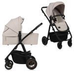Lionelo Amber Plus - детская коляска 2 в 1, всесезонная коляска с люлькой для новорожденных, высокая люлька (75 см), надувные колеса • Beige Sand Lionelo Amber Plus - детская коляска 2 в 1, всесезонная коляска с люлькой для новорожденных, высокая люлька (75 см), надувные колеса • Beige Sand