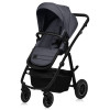 Lionelo Amber Plus - дитяча коляска 2 в 1, всесезонний візочок з люлькою для новонароджених, швидке складання, високе кріплення люльки (75 см) • Grey Graphite