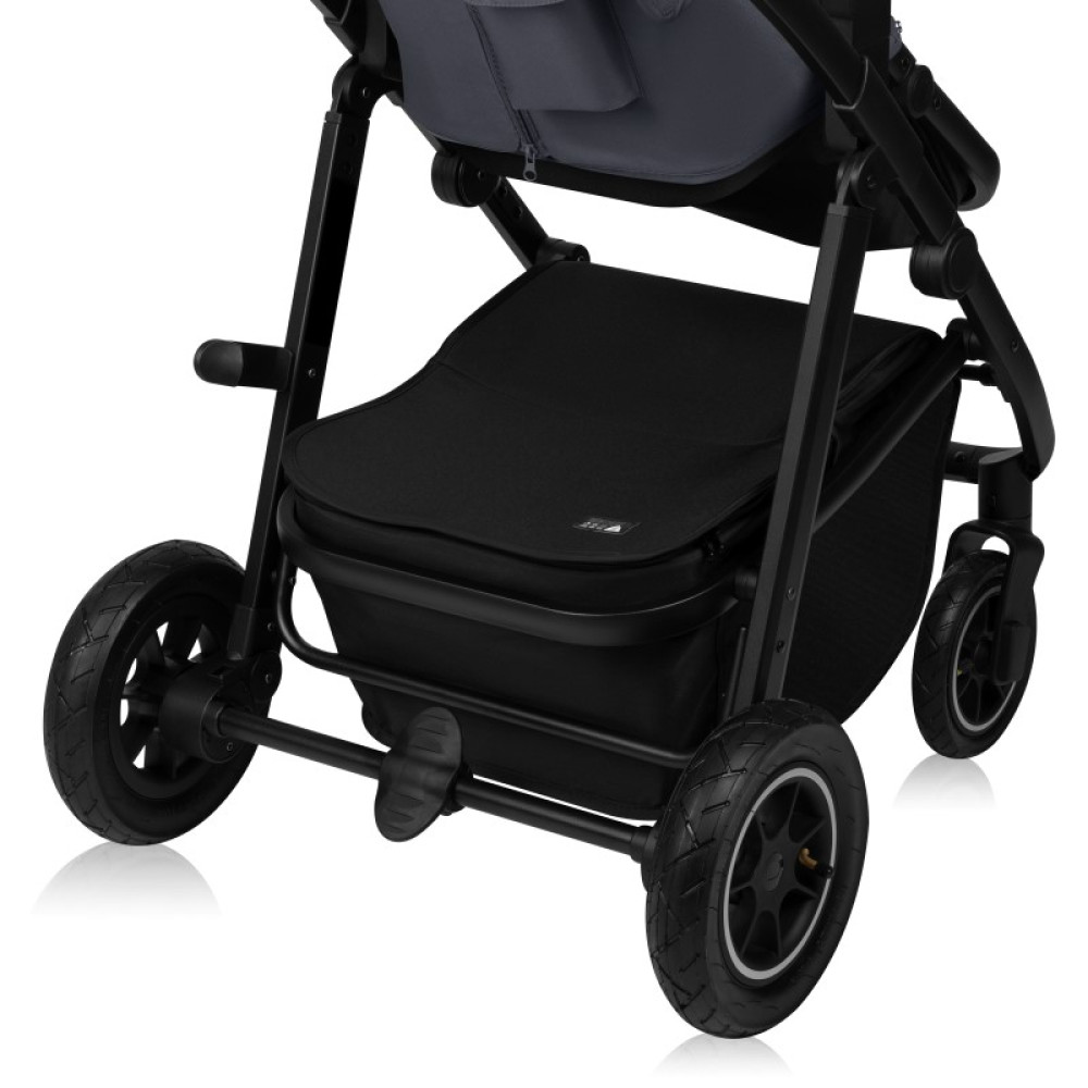 Lionelo Amber Plus - дитяча коляска 2 в 1, всесезонний візочок з люлькою для новонароджених, швидке складання, високе кріплення люльки (75 см) • Grey Graphite