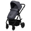 Lionelo Amber Plus - дитяча коляска 3 в 1, автокрісло Lionelo Astrid i-Size (від народження до 12 місяців / 40 - 87 см), всесезонний візочок з люлькою для новонароджених, швидке складання, високе кріплення люльки (75 см) • Grey Graphite