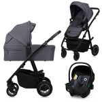 Lionelo Amber Plus - детская коляска 3 в 1, автокресло Lionelo Astrid i-Size (40 - 87 см), всесезонная коляска с люлькой для новорожденных, высокая люлька (75 см) • Grey Graphite Lionelo Amber Plus - детская коляска 3 в 1, автокресло Lionelo Astrid i-Size (40 - 87 см), всесезонная коляска с люлькой для новорожденных, высокая люлька (75 см) • Grey Graphite