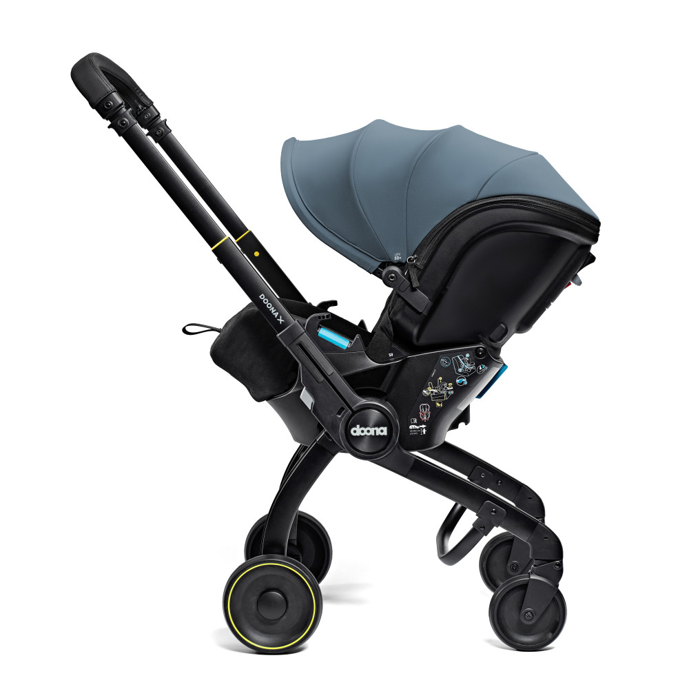 Doona X - автокресло-коляска для новорожденного i-Size (40 - 85 см / до 13 кг), коляска для путешествий, использование в самолете, легкосьемный текстиль на молнии • Ocean Blue