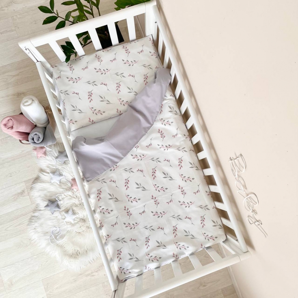 Змінний постільний комплект Маленька Соня Baby Dream Гілочки котики, пудра (0303754)