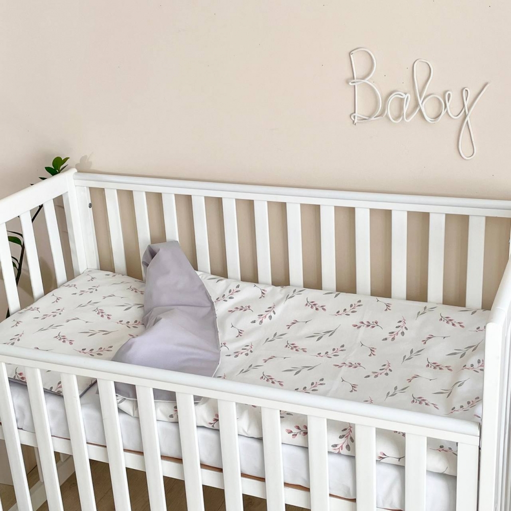 Змінний постільний комплект Маленька Соня Baby Dream Гілочки котики, пудра (0303754)