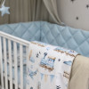 Постільний комплект Маленька Соня Baby Mix Паровозики, 6 предметів, блакитний (0291559)