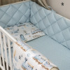 Постільний комплект Маленька Соня Baby Mix Паровозики, 6 предметів, блакитний (0291559)