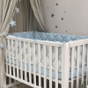 Постільний комплект Маленька Соня Baby Mix Паровозики, 6 предметів, блакитний (0291559)