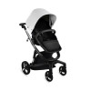 iBebe i-Stop - коляска 2 в 1, електричні гальма, м\'яка амортизація, реверсивний прогулянковий блок, екошкіра • IS32 Eco White