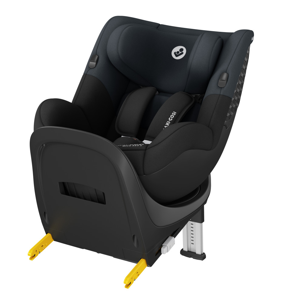 Maxi-Cosi Mica 360 S - автокрісло для дітей (від 3 місяців до 4 років / 61 - 105 см), кріплення ISOFIX (висувне, поворотне 360) • Tonal Black