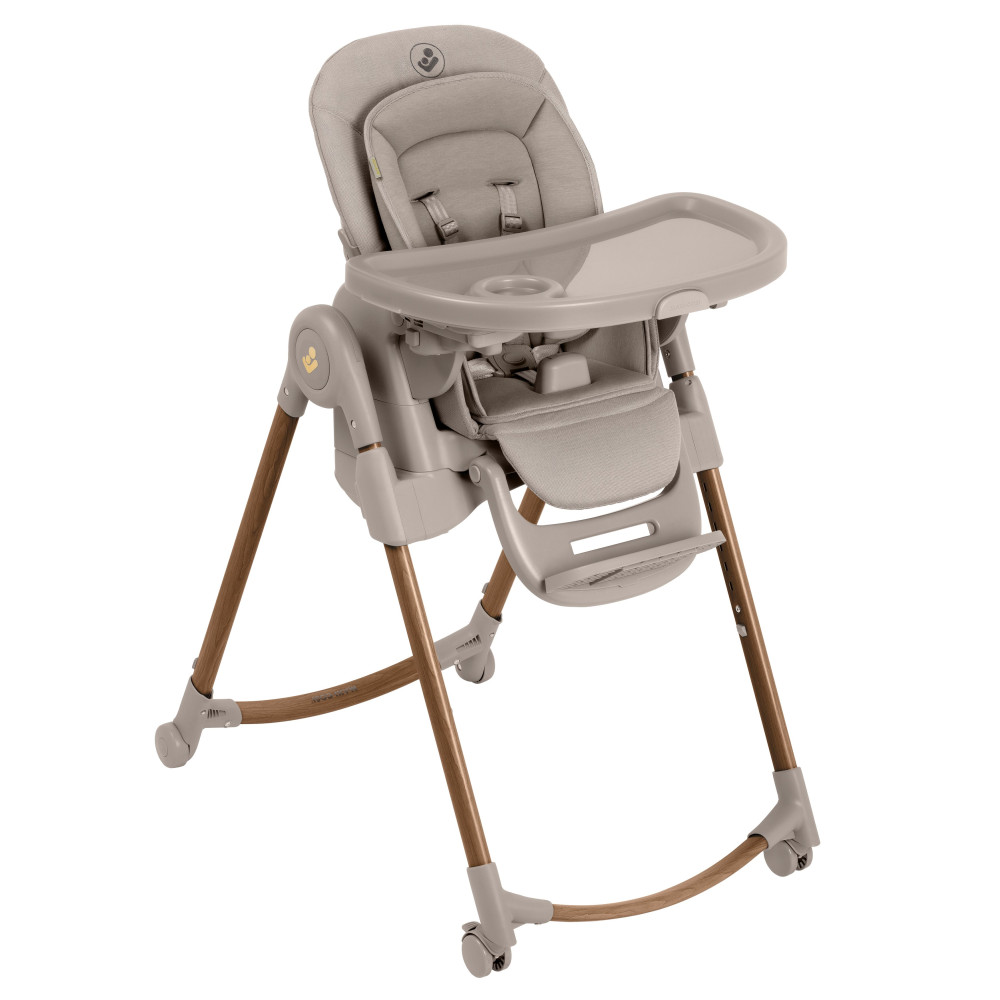 Maxi-Cosi Minla Plus - стільчик для годування, легке переміщення та складання, розкладається до лежачого положення • Elegance Beige