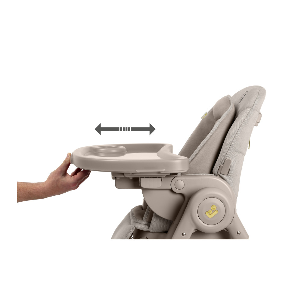 Maxi-Cosi Minla Plus - стільчик для годування, легке переміщення та складання, розкладається до лежачого положення • Elegance Beige