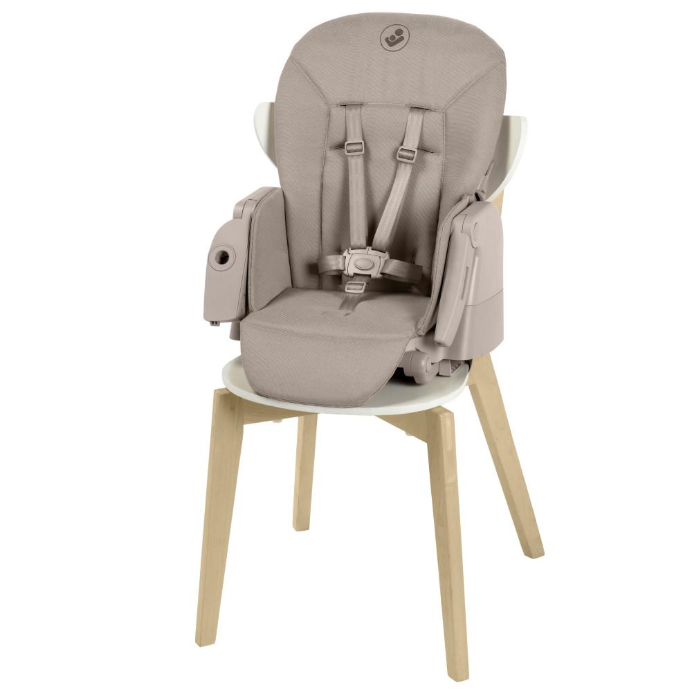 Maxi-Cosi Minla Plus - стільчик для годування, легке переміщення та складання, розкладається до лежачого положення • Elegance Beige